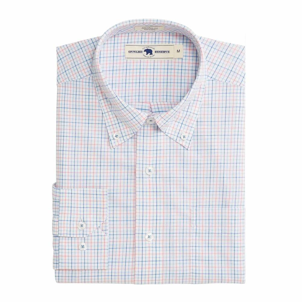 NEW ONWARD RESERVE men's gaston tailored fit performance button down in flamingo